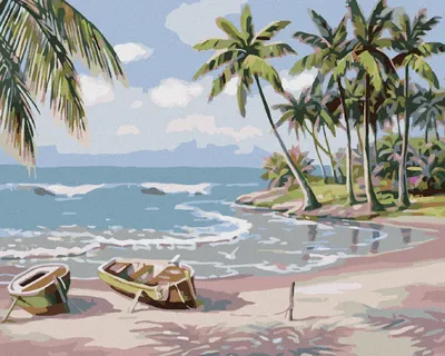 Produktbild von Zuty - Malen nach Zahlen - RUDERBOOT AM STRAND, 40x50 cm, ohne Keilrahmen