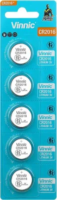 Zdjęcie produktu dla bateria litowa Vinnic CR2016 - 5 sztuk