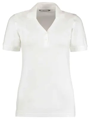 Image de Kustom Kit - Polo « Comfortec » à col en V pour femmes LT4653 (XL) (blanc)
