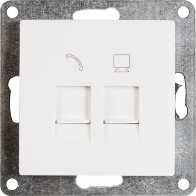 Obrázok produktu pre Zásuvka RJ45 + RJ11 McPower ''Flair'' pre ISDN, Cat, zapustená, biela