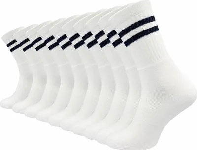Produktbild von Gawilo  Tennissocken mit verstärktem Frotteefuß | Verstärkte Ferse & Spitze | Herren & Damen (10 Paar), Weiss Retro / 39 - 42