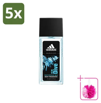 Imagen del producto de 5 unidades de Adidas Ice Dive, spray corporal - 75 ml - Paquete ahorro