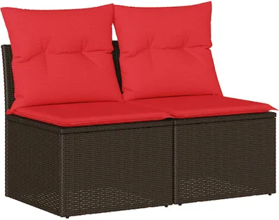 Zdjęcie produktu dla vidaXL 2-częściowa sofa ogrodowa z poduszkami brązowy polirattan akacja