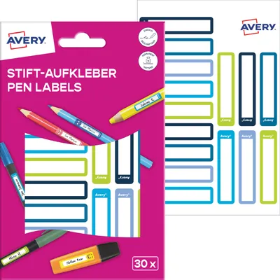 Zdjęcie produktu dla AVERY Zweckform RESMI30G AVERY Zweckform Stiftetiketten Rahmen, farblich sortiert 10,0 x 50,0 mm, 30 Etiketten