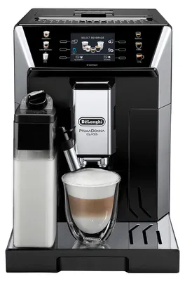 Immagine prodotto di De'Longhi Prima Donna Class, macchina per caffè espresso con macinacaffè, tecnologia esclusiva per la bevanda a base di latte, ECAM550.65.S, nero e argento