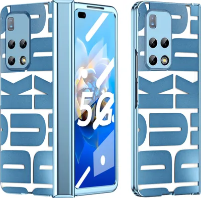 Produktbild von Hülle für Huawei Mate X2 Hülle mit Displayschutz und Scharnierschutz, Galvanisierter Klar Schutzhülle Blau