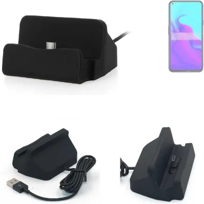 Produktbild von K-S-Trade Docking-Station kompatibel mit Cubot X30 P Ladestation Dock Ladegerät Docking Station Tischständer Ständer inkl. USB Typ C Kabel schwarz
