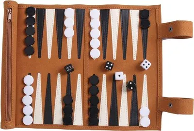 Produktbild von portable lichtgewicht backgammon set für camperreisen