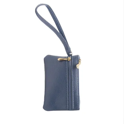 Produktbild von INF Schicke kleine Damen Geldbörse mit doppeltem Reißverschlussdesign Blau