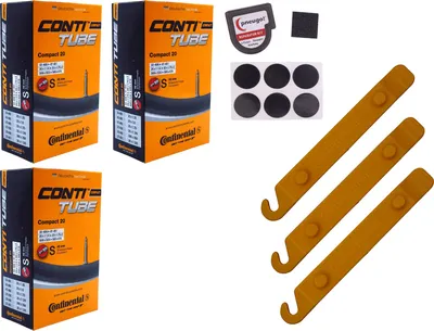 Produktbild von 3x Fahrradschlauch Continental 42-406 (20x1.60) SV 42mm Sclaverand +Reifenheber