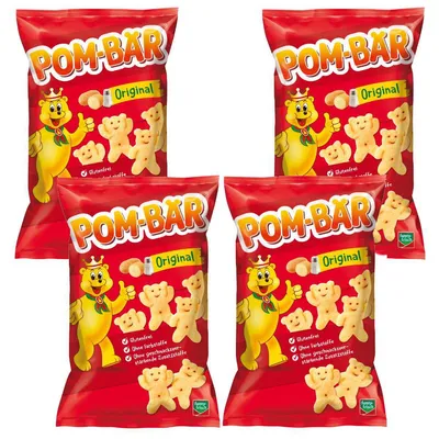 Produktbild von Funny Frisch Pom Bären Original gesalzen Kartoffelchips 75g 4er Pack
