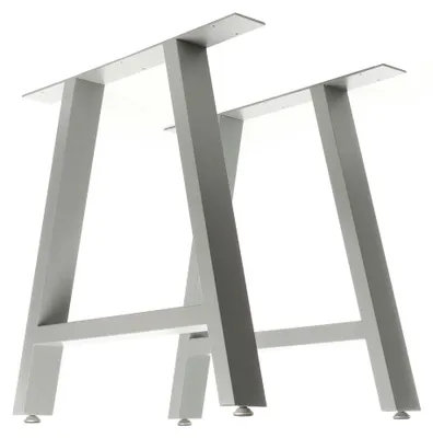A-förmiges Tafelgestell 2er-Set 70x72 cm grau Stahl Industrial