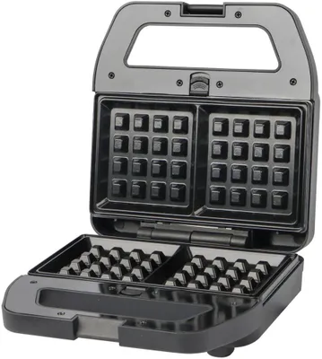 Produktbild von Daily Home Sandwich Waffeleisen 3-in-1 multifunktionales Küchengerät schwarz