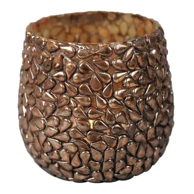Produktbild von Windlicht / Teelichtglas Kishti Pearl Bronze - 10cm
