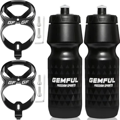 Produktbild von Fahrrad Getränkehalter mit BPA-freier Trinkflasche 750ml für MTB Rennrad 4er Set