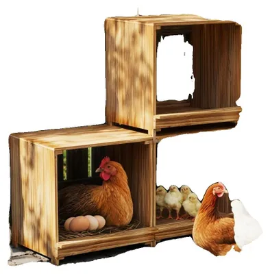 Immagine prodotto di Nistkasten impilabile, in legno, sicuro per pollame, realizzato in legno naturale