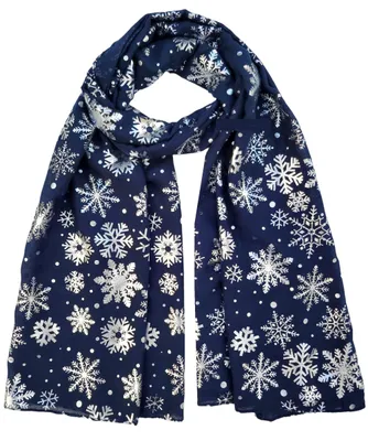 Produktbild von Omgoods – Schal mit Weihnachtsmotiv und Silberfolie, ideal für die Feiertage