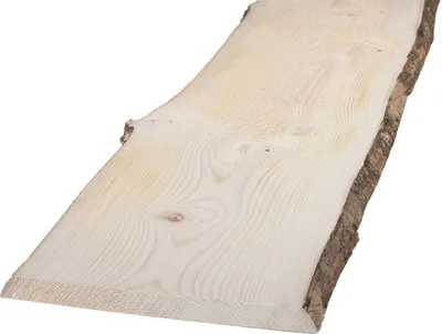 Produktbild von Massivholzbrett Weißtanne mit Baumkante 100 x 24 - 30 cm, 28 mm