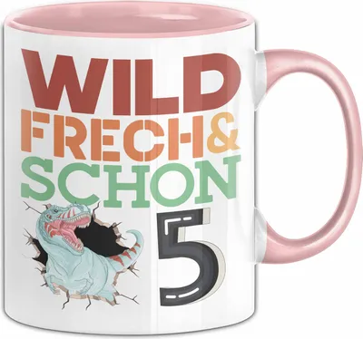 Produktbild von 5. Geburtstag Geschenk Tasse Becher Wild Frech Und Schon 5 (Rosa)