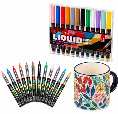 Image de Stylos en porcelaine résistants au lave-vaisselle, ensemble de 12 couleurs