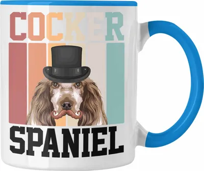 Produktbild von Trendation - Cocker Spaniel Besitzer Tasse Geschenk Lustiger Spruch Geschenkidee Retro Vinatge Cocker Spaniel (Blau)