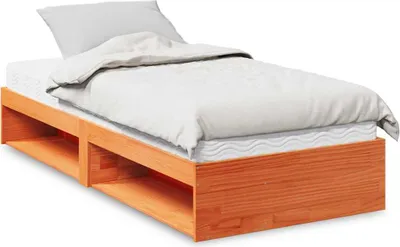 Immagine prodotto di vidaXL Letto da giorno con materasso marrone cera 90x190 cm in legno di pino massiccio