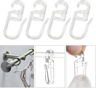 Produktbild von 50 Stück Metall Vorhangringe und 60 Kunststoff Gardinenhaken 30mm