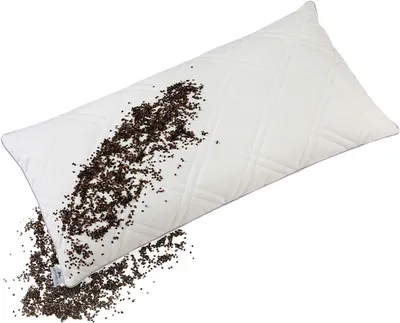 Imagen del producto de Almohada para el cuello rellena de cáscaras de trigo sarraceno, de 40 x 80 cm, con funda de algodón, ideal para personas que duermen de lado