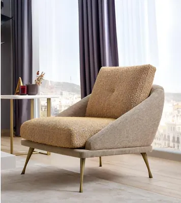 Produktbild von Design Sessel & Beistelltisch Japandi Stil Holz Braun Modern Edel.