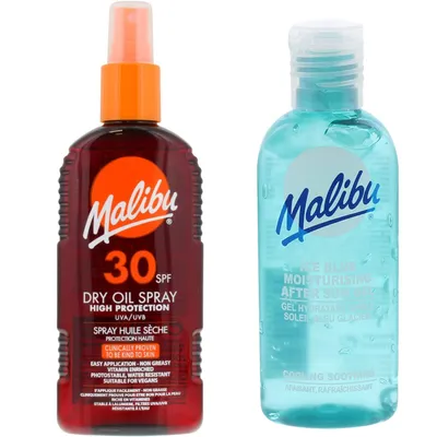 Produktbild von Malibu SPF30 Bronzöl im Spray 200 ml + Gel nach der Bräunung von 100 ml