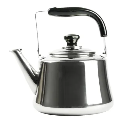 Produktbild von Wasserkessel Edelstahl 4,5L Retro mit Pfeife – Induktion & Gas geeignet, Teekessel mit Griff, abnehmbarer Deckel, langlebig
