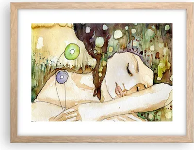 Produktbild von Gerahmtes Poster - Rahmen in heller Eiche - Frau modern - 40x30 cm - Wand Bild - Wanddeko - Wandbilder - Kunstposter - Wandposter - Bilderrahmen - Bilder - Kunstdruck - Wandbild - P2NAA40x30-3553