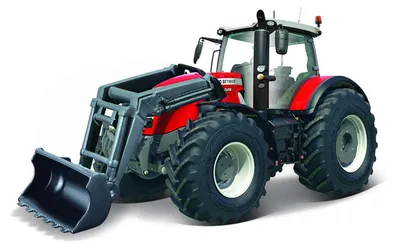 Obrázek produktu pro Traktor hračka - S nakladačem - Červená - Měřítko 1:43 - Od 3 let