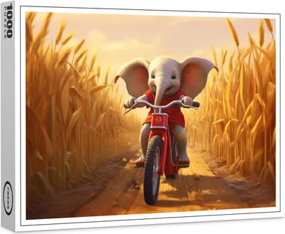 Produktbild von raxxa Premium-Puzzle "Elefant im Kornfeld", 1000 Teile