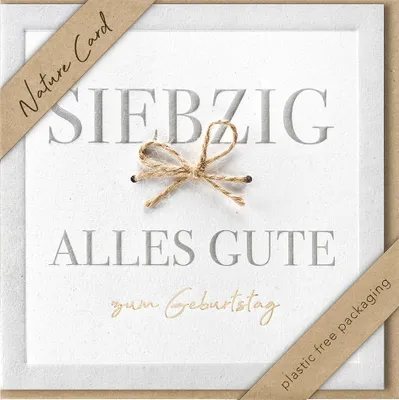 Produktbild von bsb 694030-2 Geburtstagskarte Zahl 70 - Natur Card, inkl. Umschlag