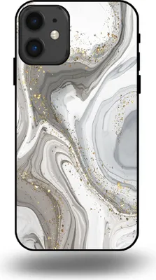 Produktbild von Smartphonica Handyhülle passend für iPhone 11 mit Marmordruck - TPU Rückseitenschutzhülle Marmordesign - Silber
