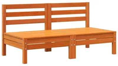 Produktbild von vidaXL Gartensofas ohne Armlehnen 2 Stk. Wachsbraun Massivholz Kiefer