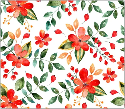 Produktbild von Spritzschutz Herdabdeckplatte Schneidebrett aus Glas Florales Muster 1-Teilig (60x52cm)