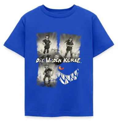 Produktbild von Spreadshirt Die Wilden Kerle Quartett Vintage Kinder T-Shirt, 110/116 (5-6 Jahre), Royalblau