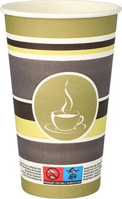 Produktbild von Trinkbecher, Pappe "To Go" 0,4 l Ø 9 cm · 13,9 cm "Coffee Rings"