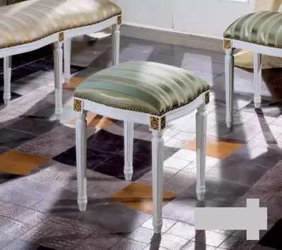Produktbild von Klassischer Möbel Hocker Polster Stoff Textil Möbel Sitzhocker Sitzbänke