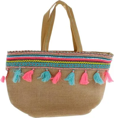 Obrázok produktu pre Shopper Tasche mit Quasten - ca. 56 x 19 x 35 cm