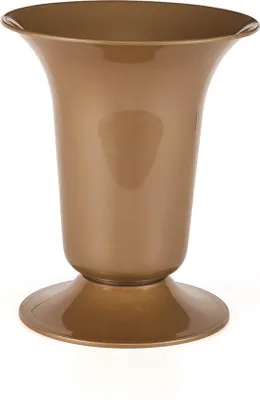 Zdjęcie produktu dla Zestaw 2 sztuk złotych wazonów z tworzywa sztucznego z okrągłą podstawą, 27 x 32 cm, do kwiatów ciętych i dekoracji