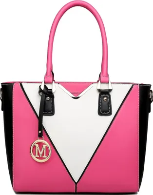Obrázek produktu pro Miss Lulu dámská kabelka přes rameno shopper V-design umělá kůže černá
