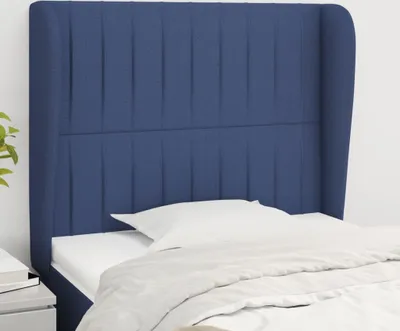 Produktbild von Kopfteil mit Ohren Blau 83x23x118/128 cm Stoff