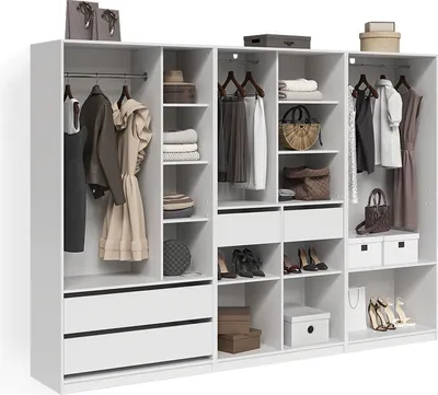 Produktbild von Kleiderschrank Livinity Trento Weiß 3er Set, Model 58975