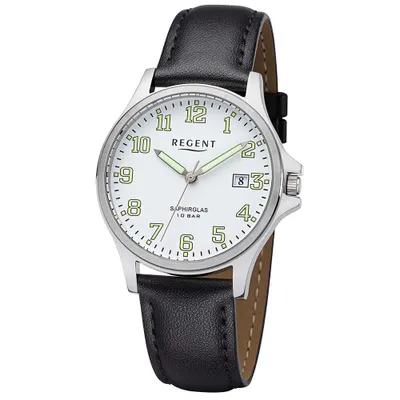 Produktbild von Regent Herren Uhr F-1258 Edelstahl mit Lederband