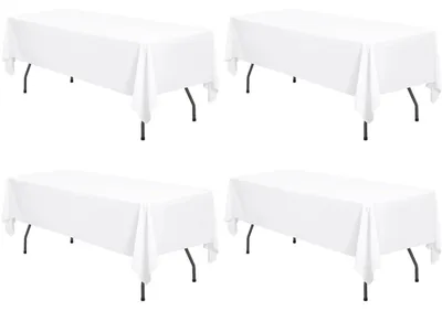 Produktbild von Polyester Tischdecken Rechteckig Weiß 153x320 cm 4 Stück