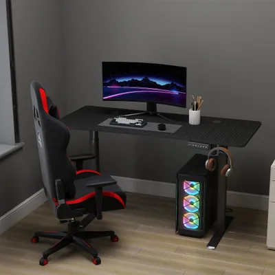 Produktbild von YZNAHRE 120x60cm Schreibtische Bürotisch 75cm-120cm Höhenverstellbarer Elektrisch Computertische 3 Memory-Funktionen Steh-Sitz Tisch, Schwarz