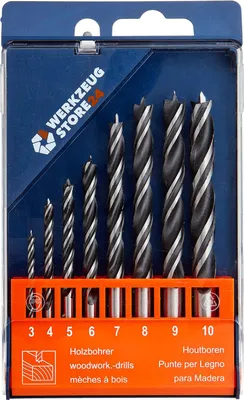 Produktbild von WS24 Holzbohrersatz 3 - 10 mm zylindrisch 8tlg. in Kunststoffkassette - WS24-100099